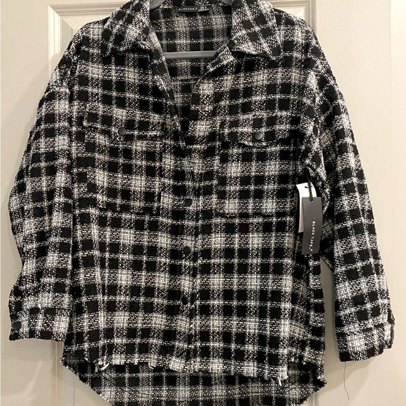 NWT Black Tape Black-White Raw Edge, size Small/Medium - Picture 1 of 6